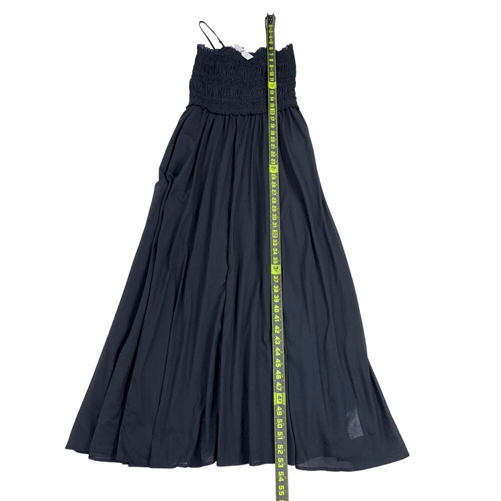 J Crew Women's Smocked Cotton Voile Maxi Dress Medium Black - Picture 16 of 16